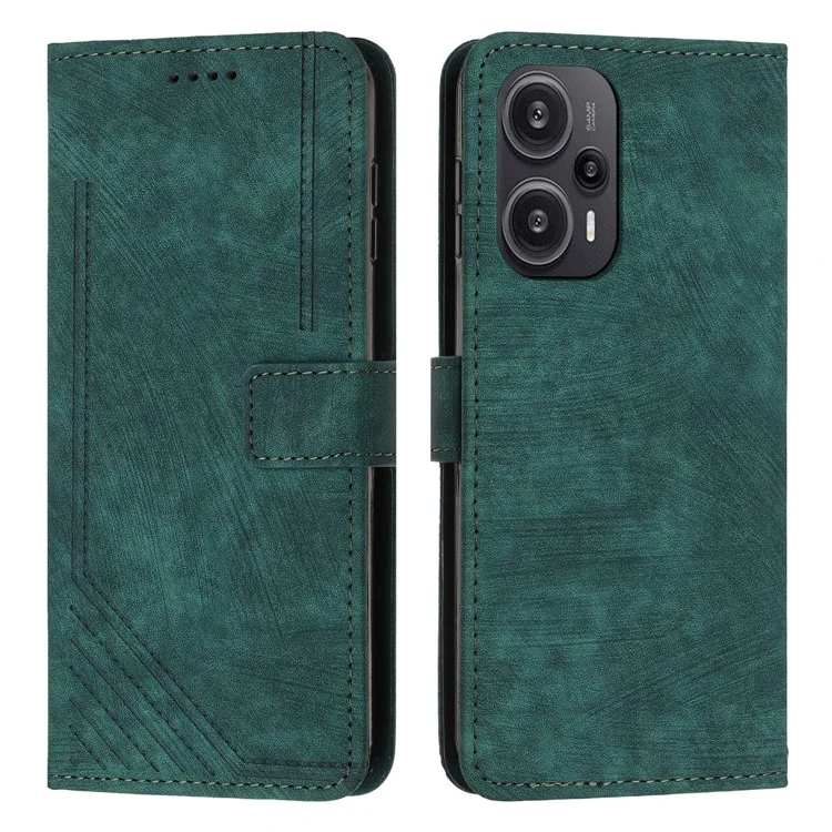 Для Xiaomi Redmi Note 12 Turbo / Poco F5 5G Кошелек из искусственной кожи Чехол-книжка с подставкой и ремнем на плечо - Зеленый