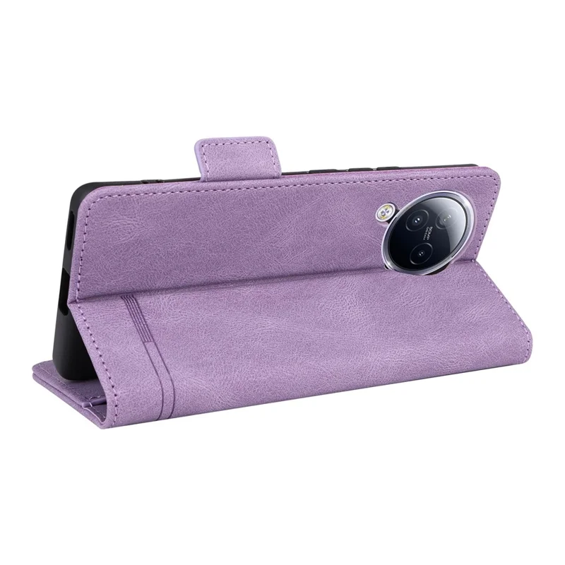 For Xiaomi Civi 3 5G Hardware Decor PU Leather Phone Case Stand Phone Wallet Cover - Purple