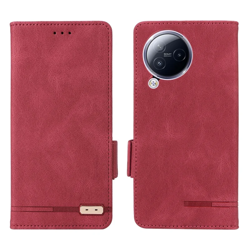 Pour Xiaomi Civi 3 5G Hardware Decor Étui de téléphone en cuir PU Support Portefeuille Couverture - Rose
