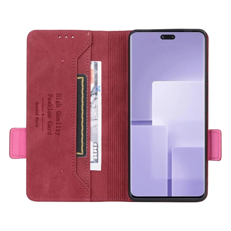 Pour Xiaomi Civi 3 5G Hardware Decor Étui de téléphone en cuir PU Support Portefeuille Couverture - Rose
