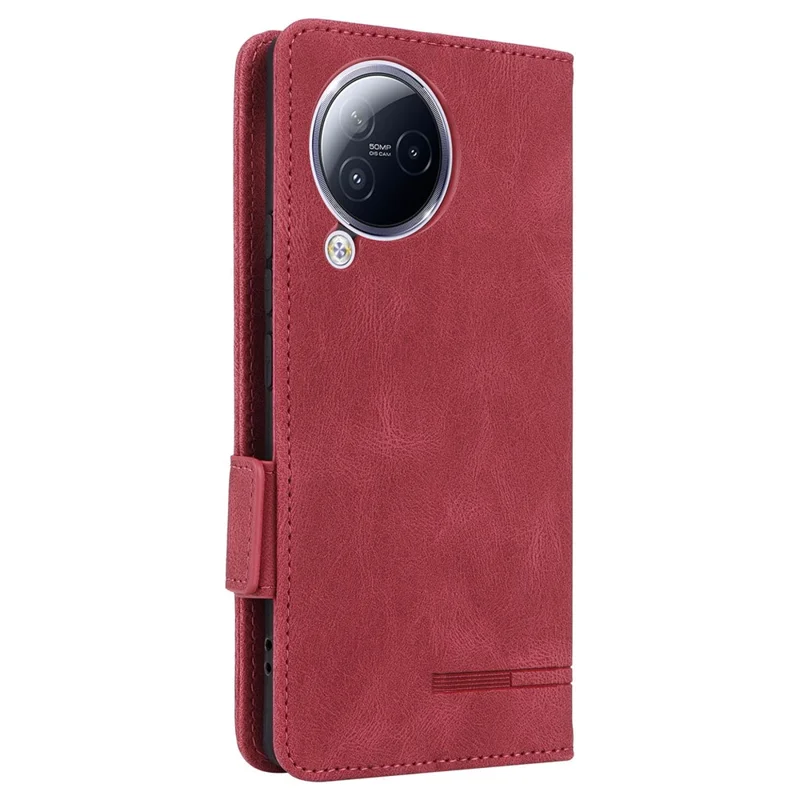 Pour Xiaomi Civi 3 5G Hardware Decor Étui de téléphone en cuir PU Support Portefeuille Couverture - Rose