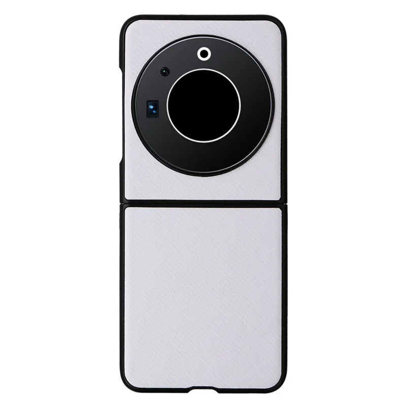 For TECNO Phantom V Flip Carbon Fiber Texture Case PU Leather Coated PC Anti-Drop Phone Cover - White