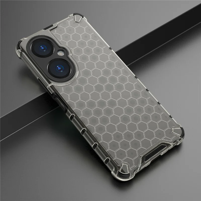 For Huawei nova 11i Honeycomb Texture TPU+PC Cover Drop-proof Phone Case - Black
