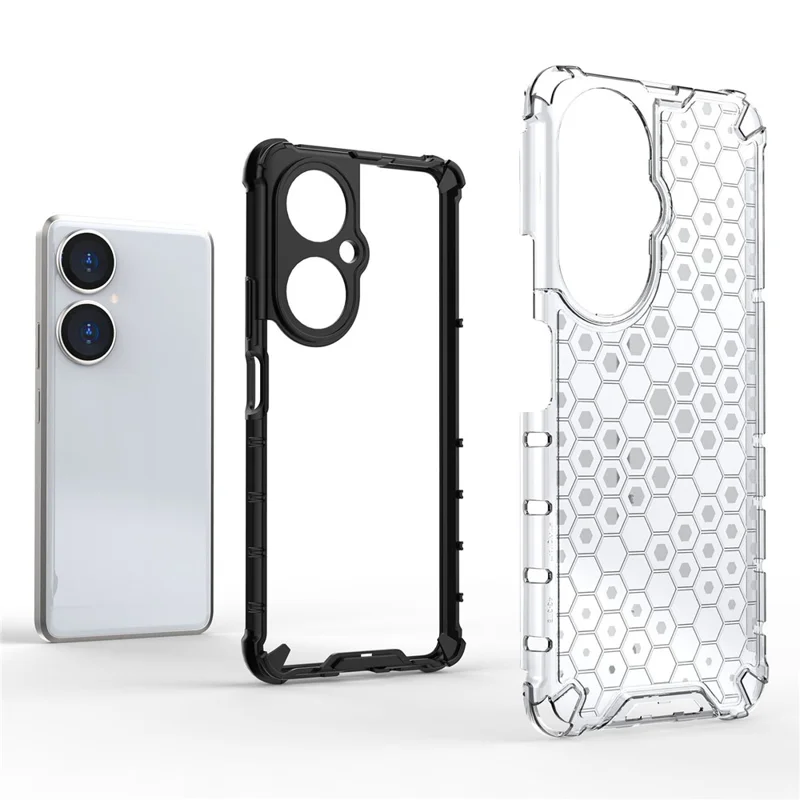 For Huawei nova 11i Honeycomb Texture TPU+PC Cover Drop-proof Phone Case - Black