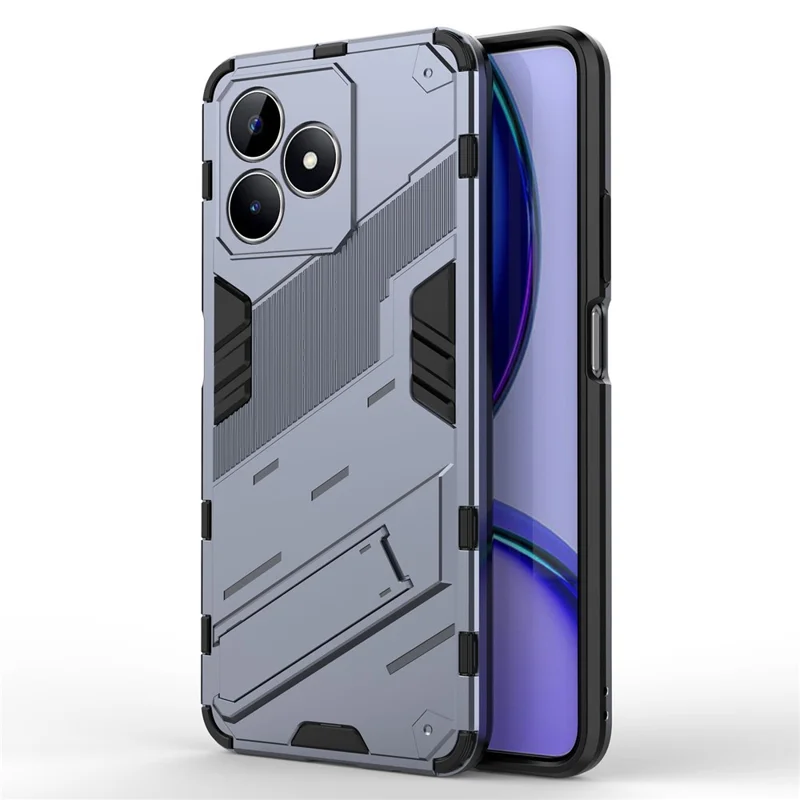 For Realme C53 (Global) / C53 (India) / C51 Kickstand Back Case PC+TPU Shockproof Phone Cover - Grey