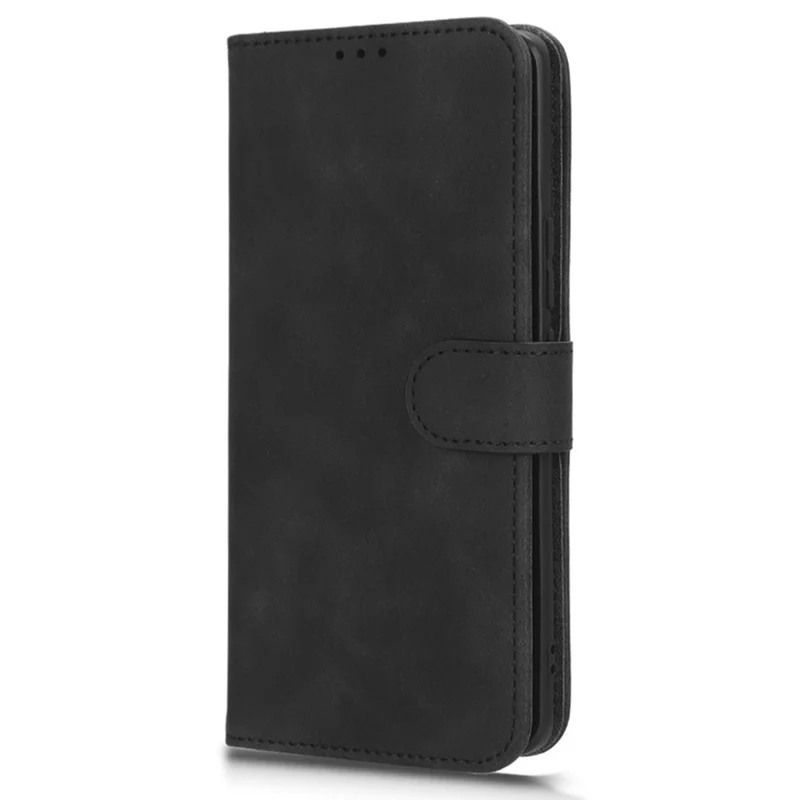 For Blackview Oscal C30 Skin-touch PU Leather Wallet Case Full Protection Stand Phone Cover - Black