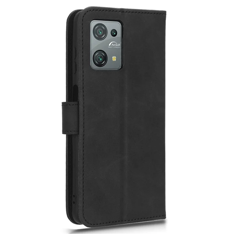 For Blackview Oscal C30 Skin-touch PU Leather Wallet Case Full Protection Stand Phone Cover - Black