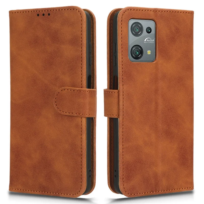 For Blackview Oscal C30 Skin-touch PU Leather Wallet Case Full Protection Stand Phone Cover - Brown