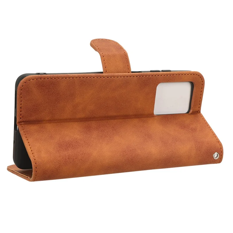 For Blackview Oscal C30 Skin-touch PU Leather Wallet Case Full Protection Stand Phone Cover - Brown