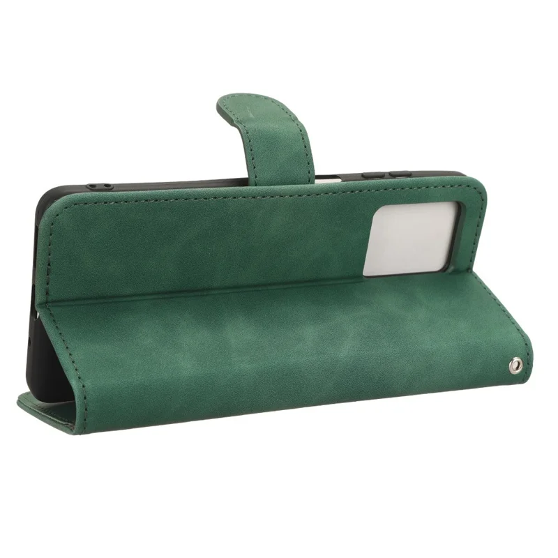 For Blackview Oscal C30 Skin-touch PU Leather Wallet Case Full Protection Stand Phone Cover - Green