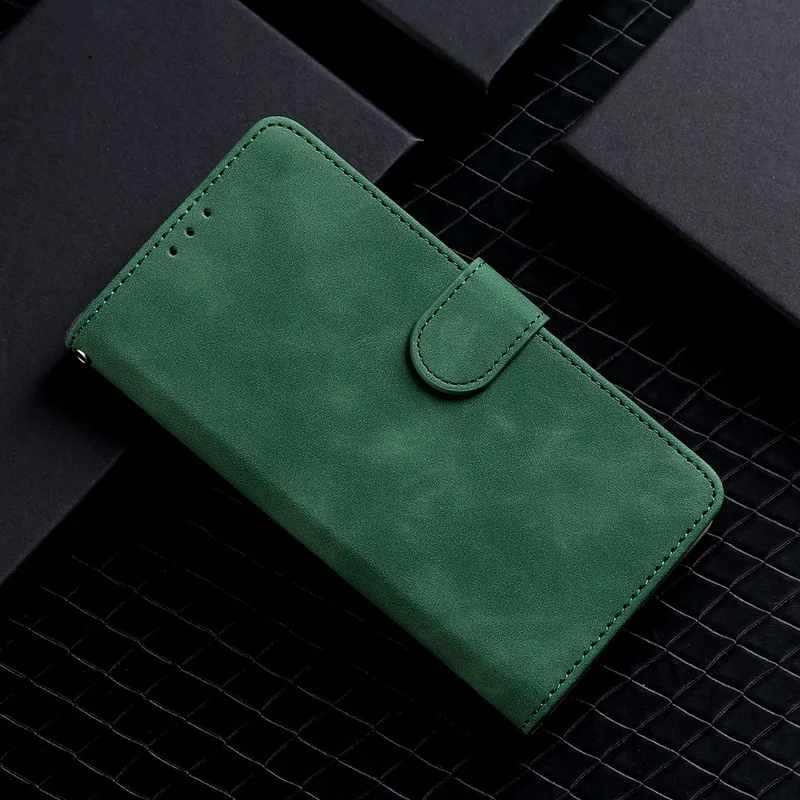 For Blackview Oscal C30 Skin-touch PU Leather Wallet Case Full Protection Stand Phone Cover - Green