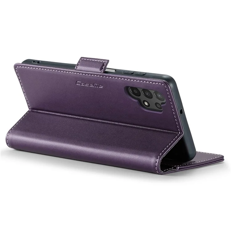 For Samsung Galaxy A13 4G / 5G / A04s 4G / A04 4G / M13 5G Leather Case CASEME 023 RFID Blocking 3 Card Slot Mobile Cover - Purple