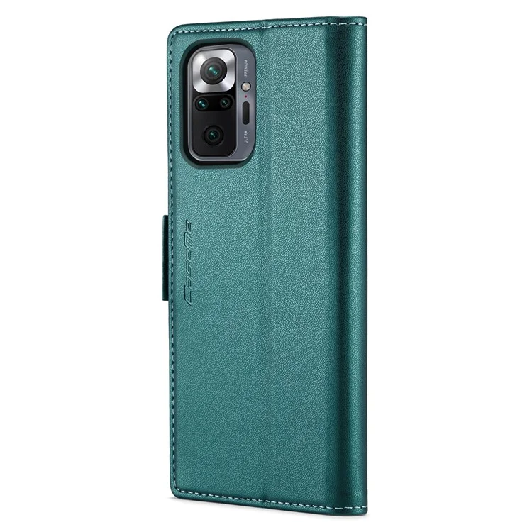 For Xiaomi Redmi Note 10 Pro 4G (India) / (Global) / Note 10 Pro Max 4G Leather Case CASEME 023 RFID Blocking 3 Card Slot Mobile Cover - Green