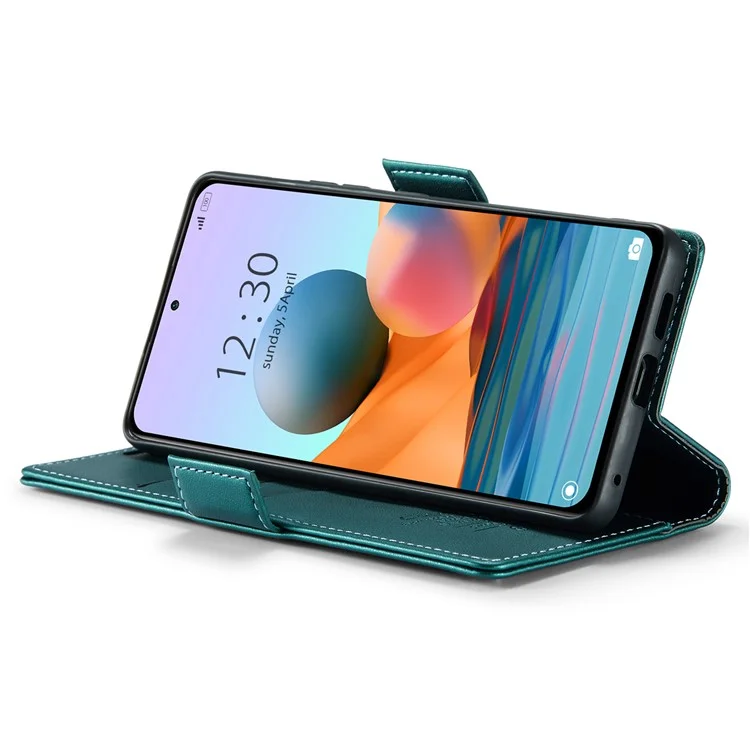 For Xiaomi Redmi Note 10 Pro 4G (India) / (Global) / Note 10 Pro Max 4G Leather Case CASEME 023 RFID Blocking 3 Card Slot Mobile Cover - Green