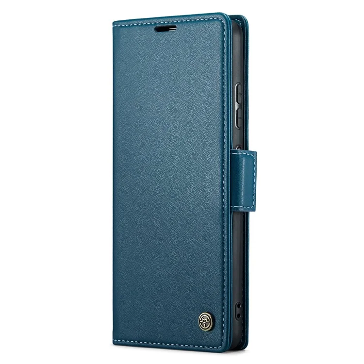 CASEME 023 Series Leather Case for Xiaomi Redmi Note 12 4G RFID Blocking Phone Cover with Stand Wallet - Blue