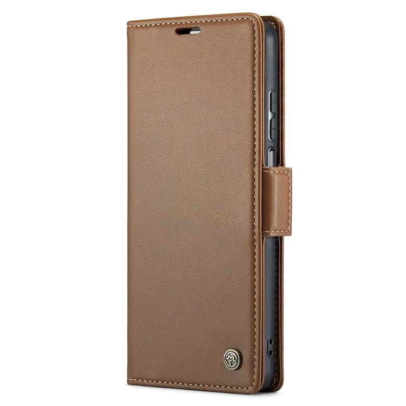For Realme C55 4G Leather Case CASEME 023 RFID Blocking 3 Card Slot Mobile Cover - Brown
