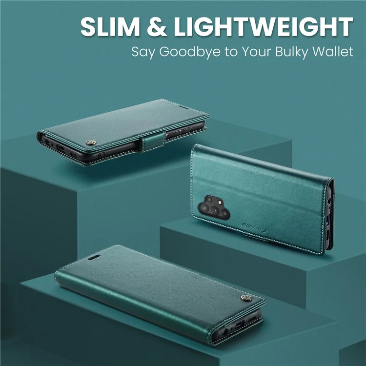 CASEME 023 Série pour Samsung Galaxy A32 5G / M32 5G Portefeuille de protection RFID Étui en cuir PU Support pour téléphone - Vert