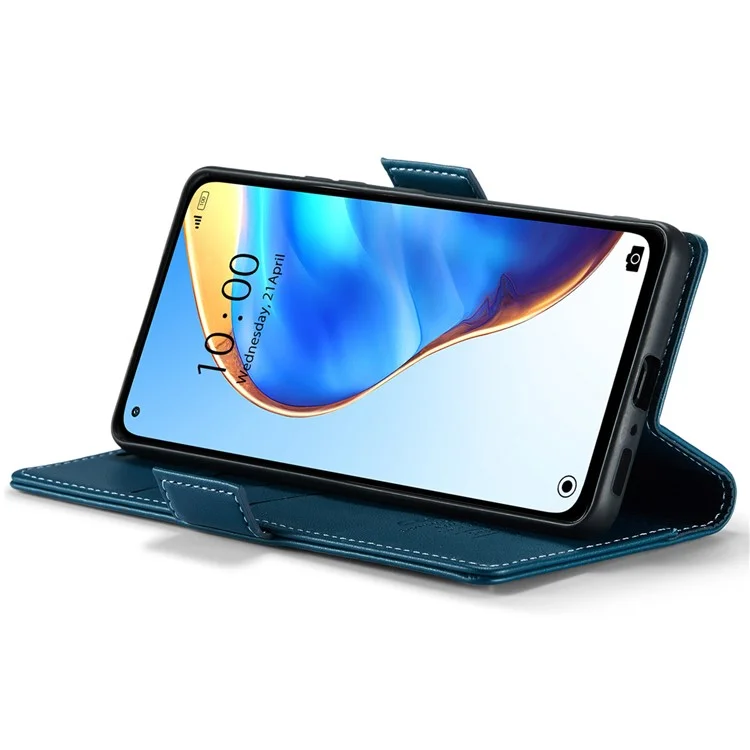 CASEME 023 Series For Xiaomi Mi 10T 5G / Mi 10T Pro 5G / Redmi K30S RFID Blocking PU Leather Wallet Case Stand Phone Cover - Blue