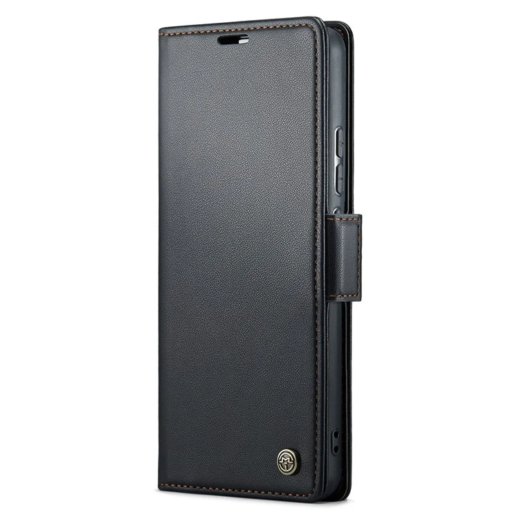For Samsung Galaxy A71 4G SM-A715 Leather Case CASEME 023 RFID Blocking 3 Card Slot Mobile Cover - Black