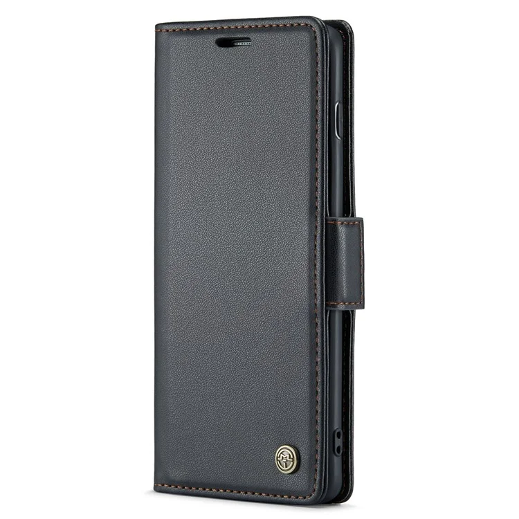 For Samsung Galaxy S10 Plus Leather Case CASEME 023 RFID Blocking 3 Card Slot Mobile Cover - Black