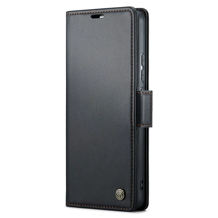 CASEME 023 Series For Samsung Galaxy A72 4G / 5G RFID Blocking Phone Leather Case Wallet Stand Cover - Black