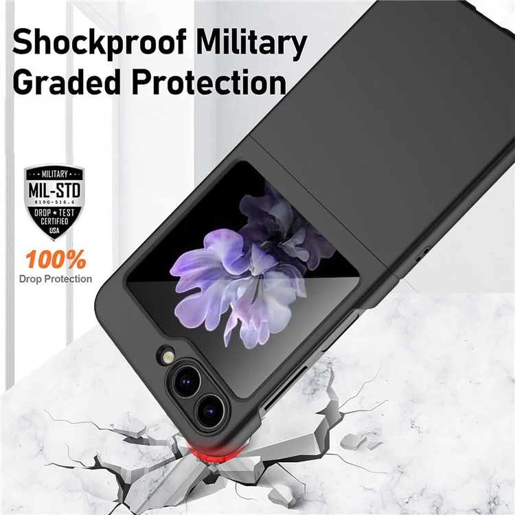 Pour Samsung Galaxy Z Flip5 5G Ultra Thin Hard PC Phone Case Rubberized Protective Cover - Noir