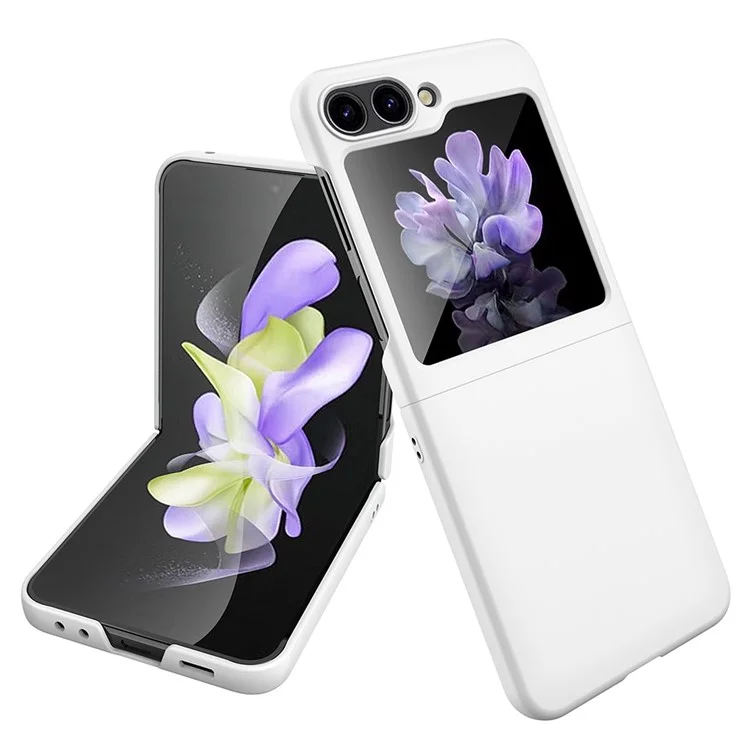 Pour Samsung Galaxy Z Flip5 5G Ultra Thin Hard PC Phone Case Rubberized Protective Cover - White