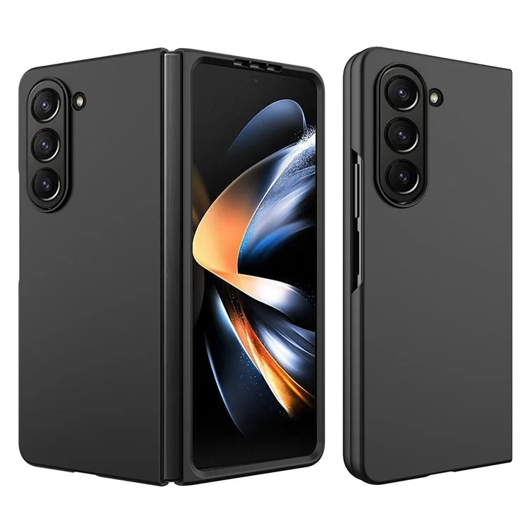 Per Samsung Galaxy Z Fold5 5G Slim PC Phone Case Rubberized Anti-Scratch Shockproof Cover - Black