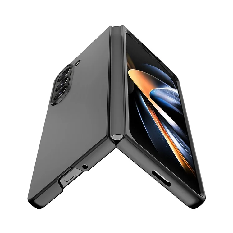 Per Samsung Galaxy Z Fold5 5G Slim PC Phone Case Rubberized Anti-Scratch Shockproof Cover - Black
