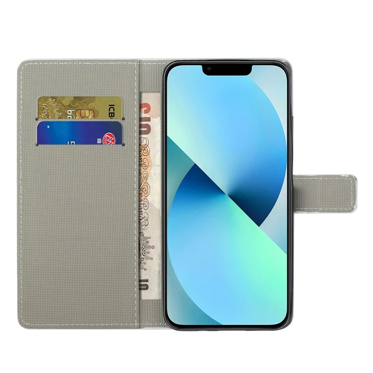 For iPhone 15 Pro Max PU Leather Flip Protective Case Pattern Printing Stand Wallet Phone Cover - Iron Tower