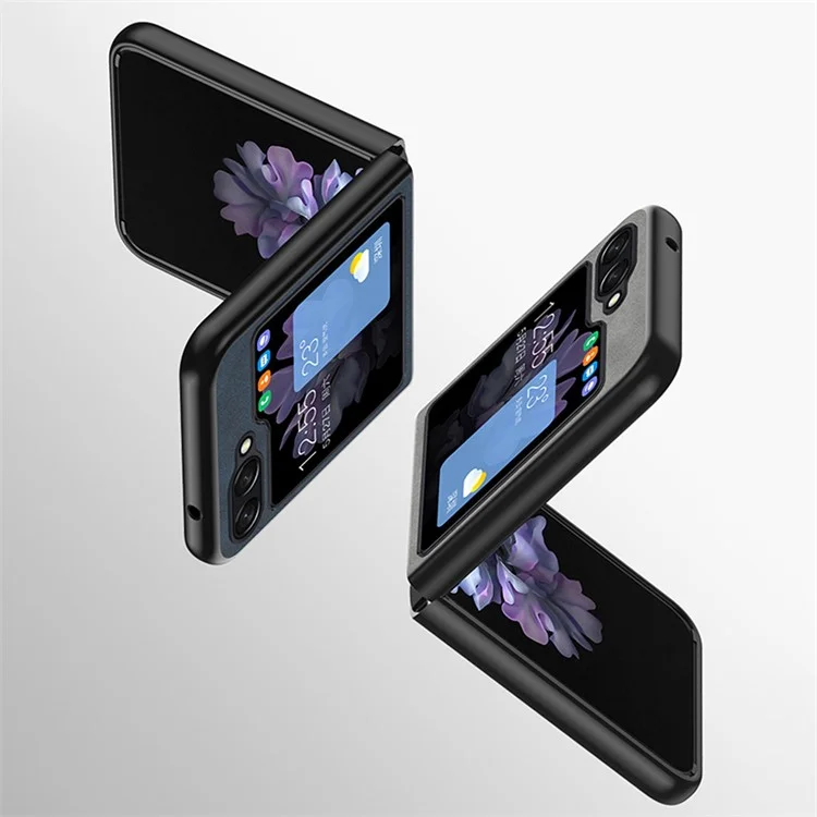 Pour Samsung Galaxy Z Flip5 5G Skin-Touch Feeling Cell Phone Case Anti-Scratch PU Leather+PC Phone Cover - Black