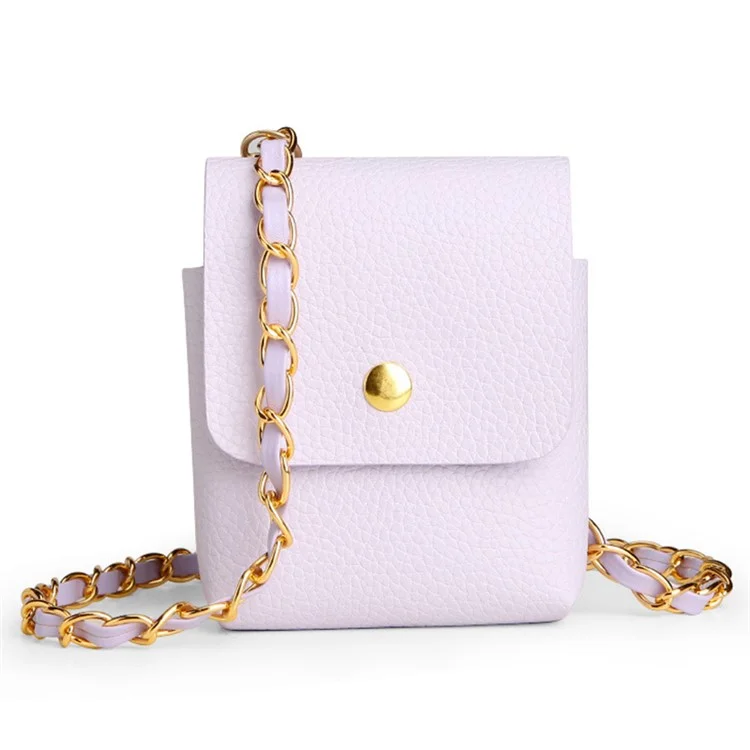 For Samsung Galaxy Z Flip3 5G / Z Flip4 5G / Z Flip5 5G Crossbody Phone Bag Leather Phone Cover with Chain Shoulder Strap - Light Purple