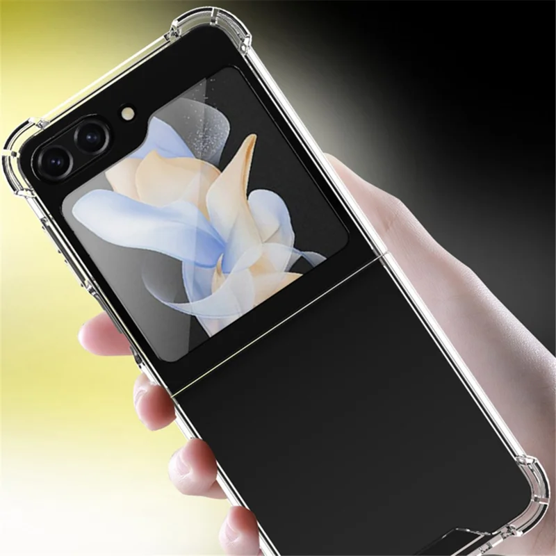 Bulk Buy Clear PC+TPU Phone Case for Samsung Galaxy Z Flip5 5G , Airbag Cushion Shockproof Phone Cover