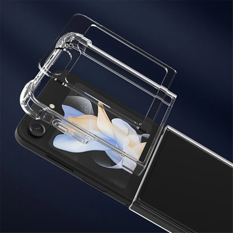Bulk Buy Clear PC+TPU Phone Case for Samsung Galaxy Z Flip5 5G , Airbag Cushion Shockproof Phone Cover