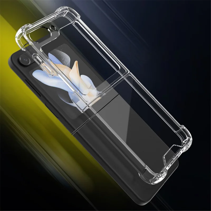 Bulk Buy Clear PC+TPU Phone Case for Samsung Galaxy Z Flip5 5G , Airbag Cushion Shockproof Phone Cover