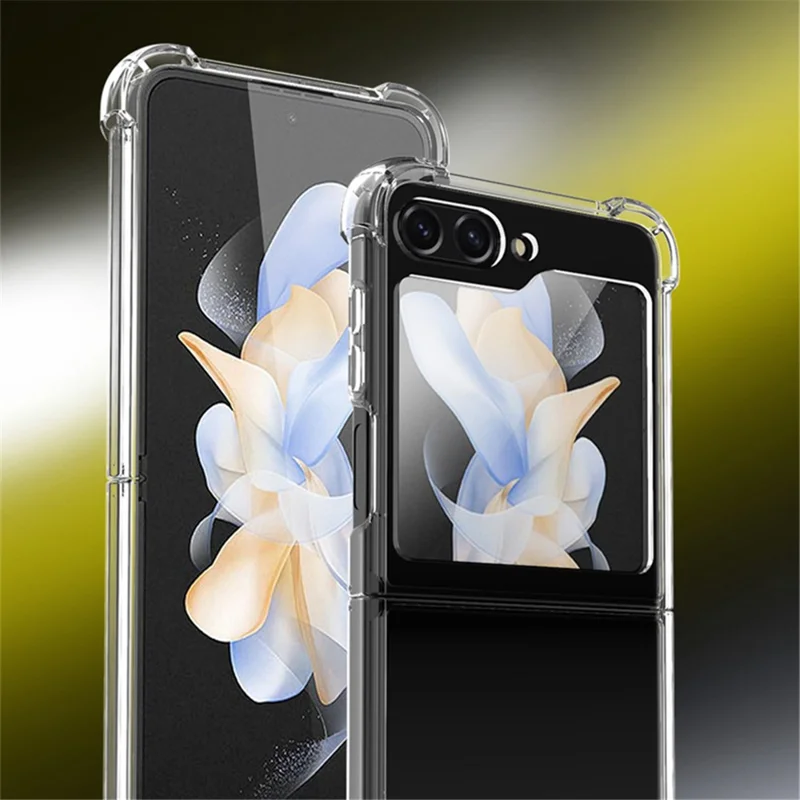 Bulk Buy Clear PC+TPU Phone Case for Samsung Galaxy Z Flip5 5G , Airbag Cushion Shockproof Phone Cover