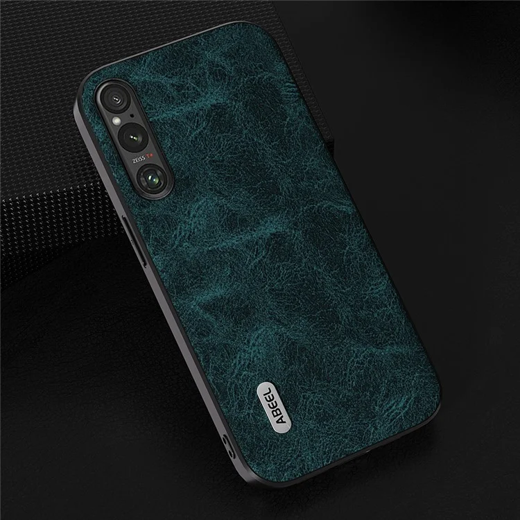 ABEEL Rückenprotektor für Sony Xperia 1 IV 5G, PU-Leder+PC+TPU, Litchi-Textur, kratzsicher - Blau