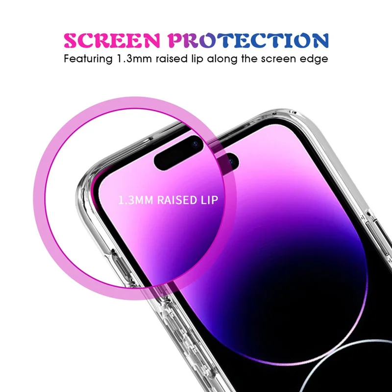 Для iPhone 15 Pro Совместимый с MagSafe Ударостойкий чехол из TPU+PC Прозрачная крышка для телефона