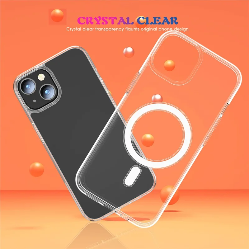 For iPhone 15 Plus Clear Phone Cover Compatible with MagSafe Drop Resistant TPU+PC Case