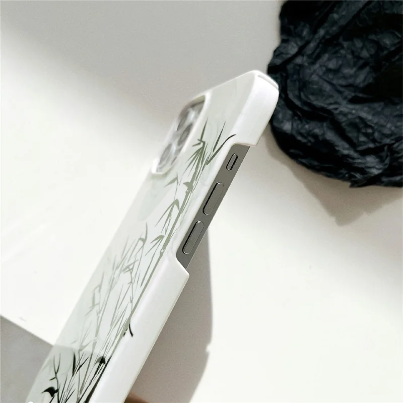 For iPhone 14 Pro Max Hard PC Phone Cover Pattern Printing Glossy Protective Case - Bamboo Ink Painting