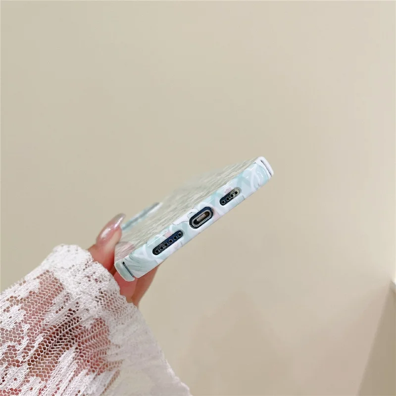 Hard PC Phone Cover for iPhone 12 Pro 6.1 inch Pattern Printing Anti-Drop Glossy Phone Case - Tulip and Rabbit