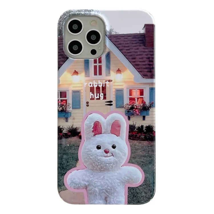Shockproof Shell for iPhone 13 Pro Max 6.7 inch Hard PC Case Pattern Printing Anti-Scratch Glossy Phone Cover - Rabbit Hug