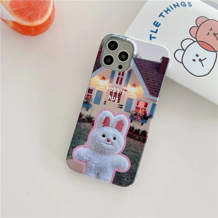 Shockproof Shell for iPhone 13 Pro Max 6.7 inch Hard PC Case Pattern Printing Anti-Scratch Glossy Phone Cover - Rabbit Hug