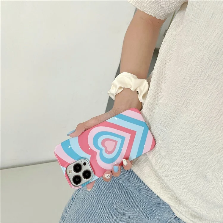 Pour iPhone 14 Pro Glossy Pattern Printing Phone Case Hard PC Drop-proof Cover - Style A