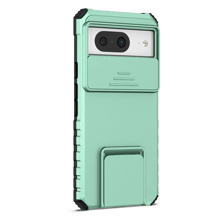 Funda de Soporte para Google Pixel 8 de PC + Protector Antideslizante de Teléfono de TPU con Cubierta de Cámara Deslizante - Azul Bebé