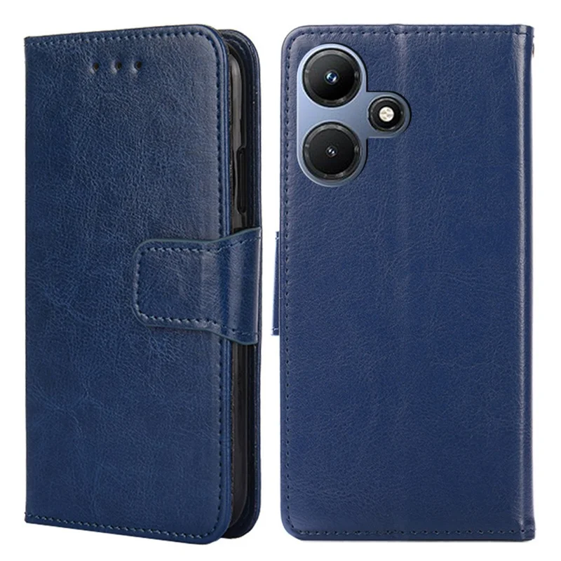 Para Infinix Hot 30i Texturizado Capa de telefone de couro PU com suporte de carteira - Safira