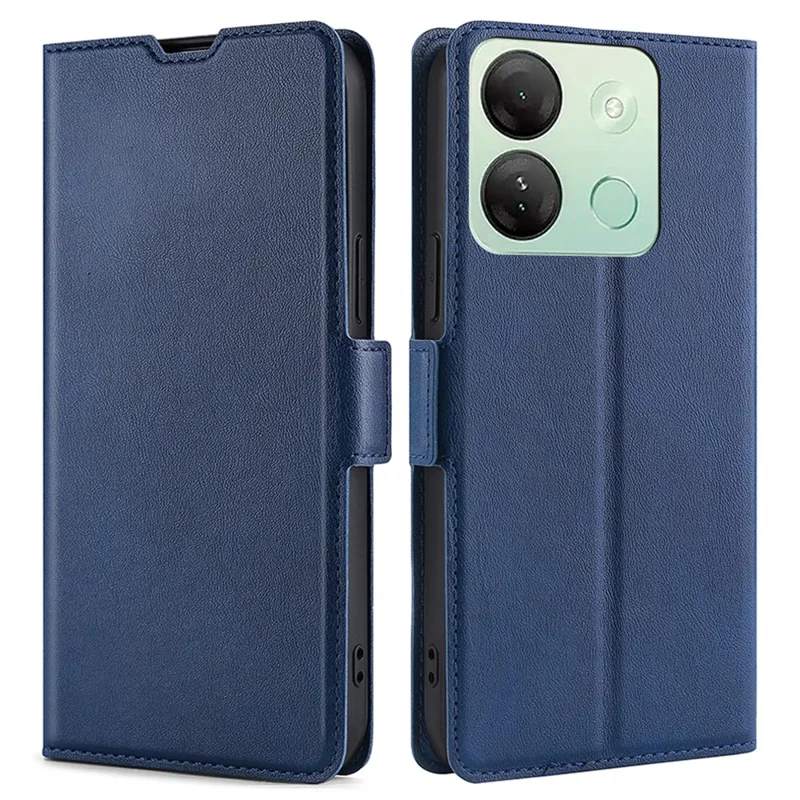 Stand Phone Cover for Infinix Smart 7 HD 4G PU Leather Card Holder Anti-Drop Case - Blue
