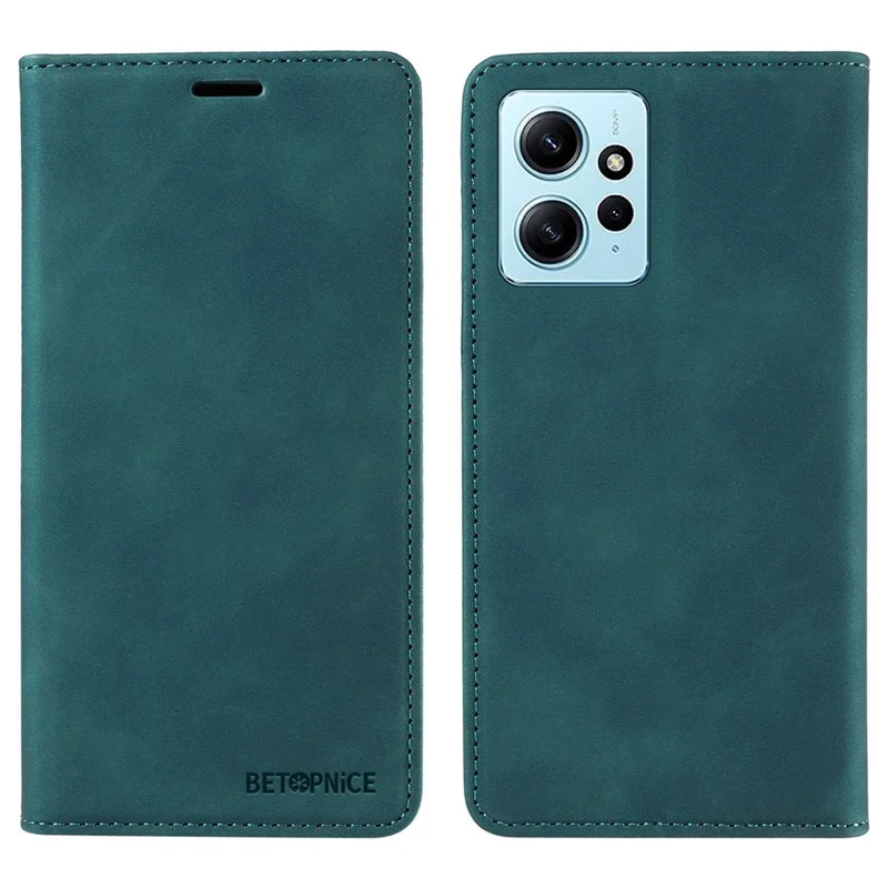 BETOPNICE 003 Бумажник-чехол из кожи для Xiaomi Redmi Note 12 4G с блокировкой RFID - зеленый