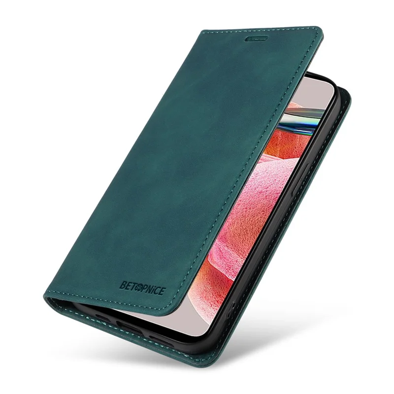 BETOPNICE 003 Бумажник-чехол из кожи для Xiaomi Redmi Note 12 4G с блокировкой RFID - зеленый