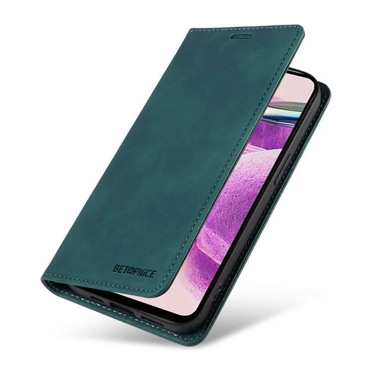 BETOPNICE 003 Stand Cover pour Xiaomi Redmi Note 12S 4G Étui Portefeuille en Cuir Bloquant RFID - Vert